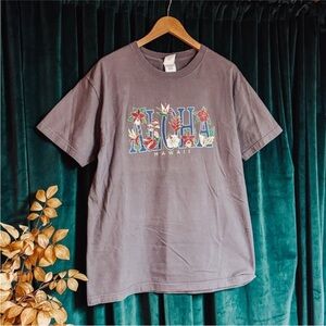 🎅 3/$15 SALE Vintage Aloha Hawaii Grey Graphic Tee - Mens Large